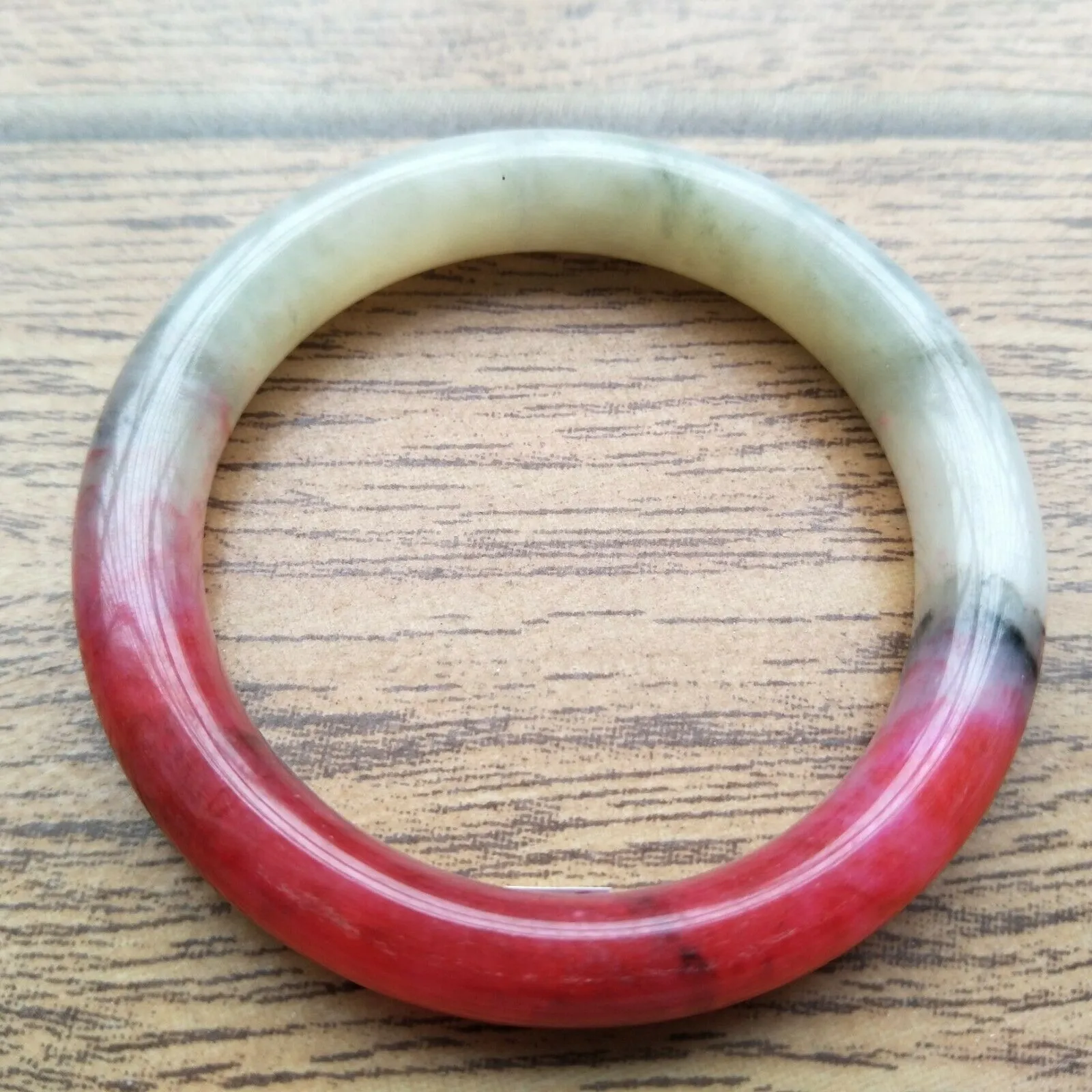 10% OFF- 55/56/57mm Certified Natural Red Emerald Xiu Jade A HandCarved Lucky Round Bracelet Bangle A226