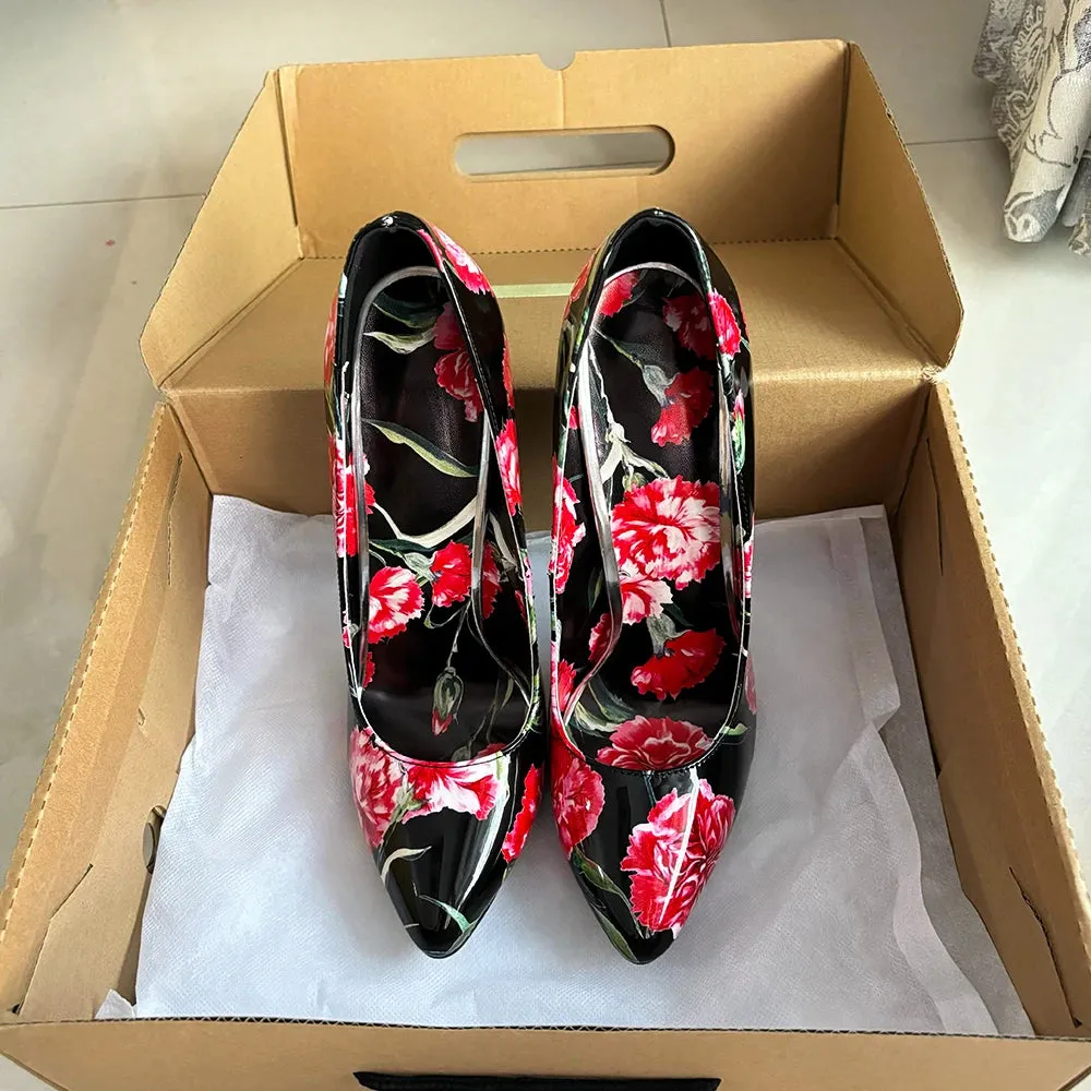 16cm Extreme High Heels Sexy Floral Stilettos Sexy Women Pumps