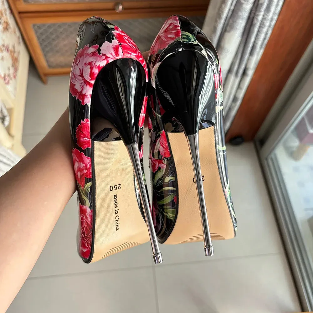 16cm Extreme High Heels Sexy Floral Stilettos Sexy Women Pumps