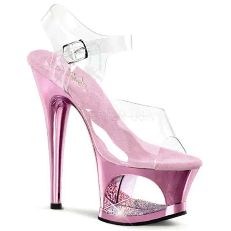 17cm sexy super high heels, crystal ladies stage fashion show Sandals