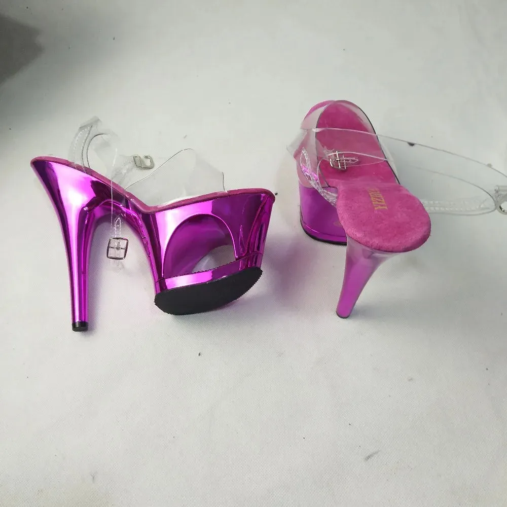 17cm sexy super high heels, crystal ladies stage fashion show Sandals