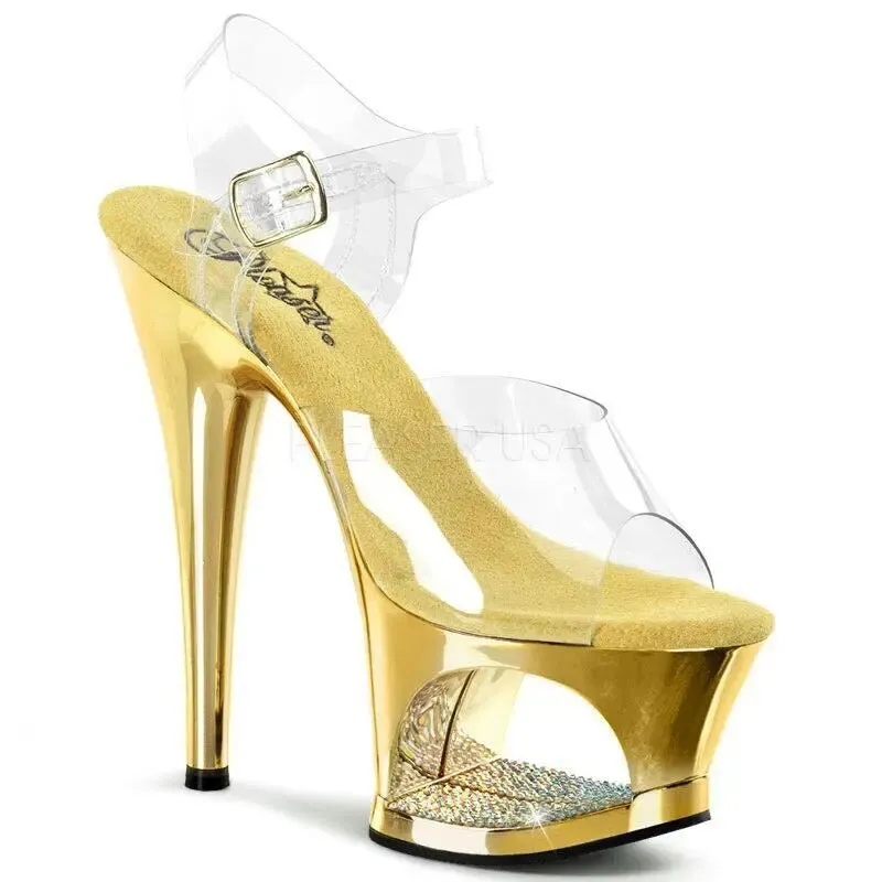 17cm sexy super high heels, crystal ladies stage fashion show Sandals