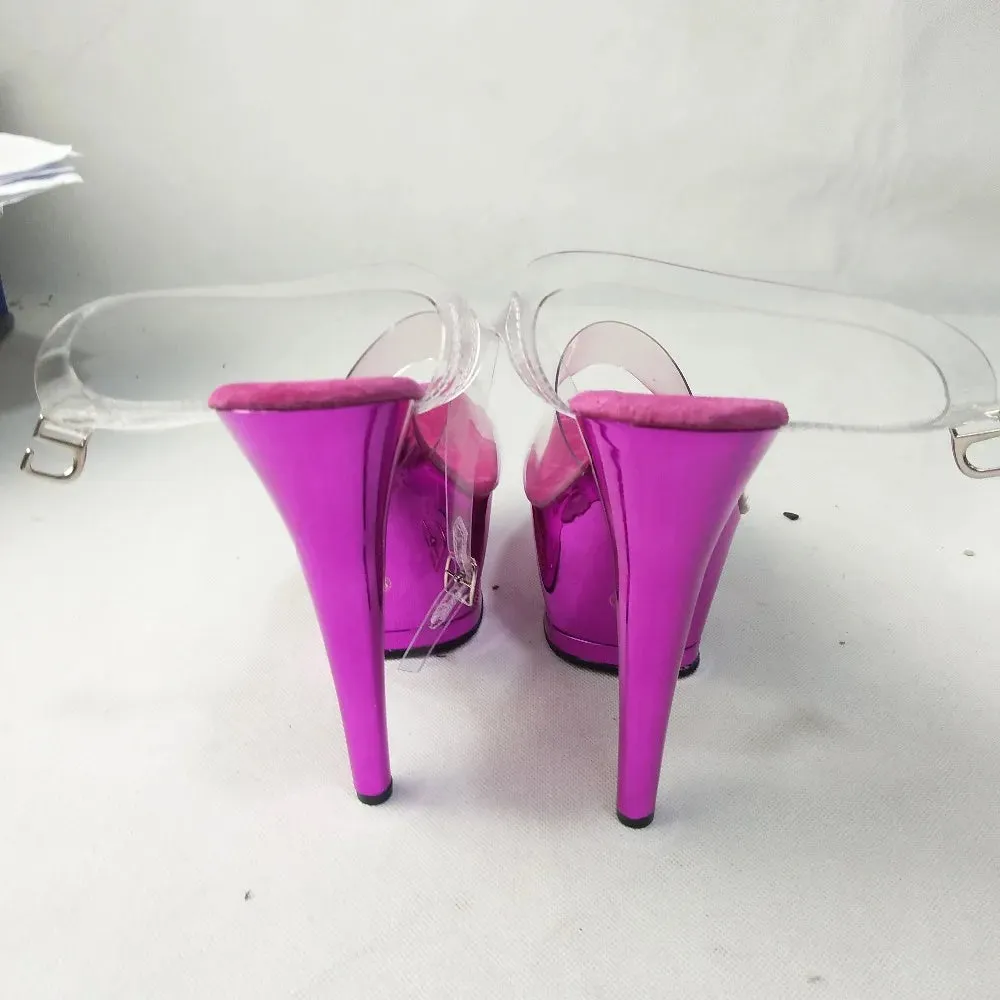 17cm sexy super high heels, crystal ladies stage fashion show Sandals