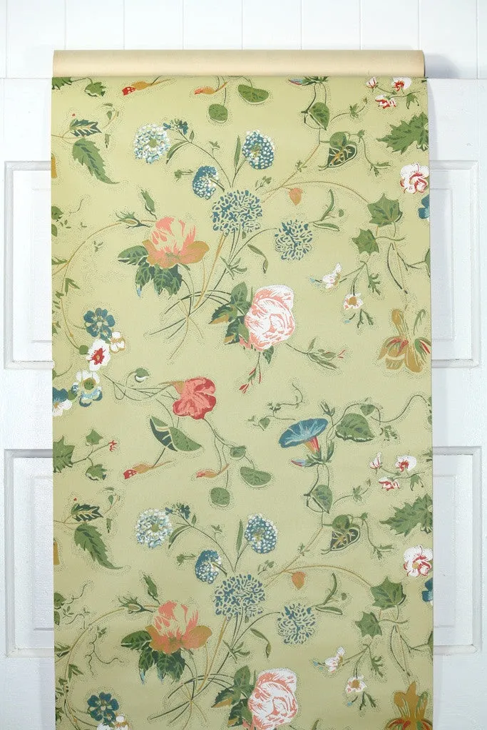 1960s Floral Vintage Wallpaper