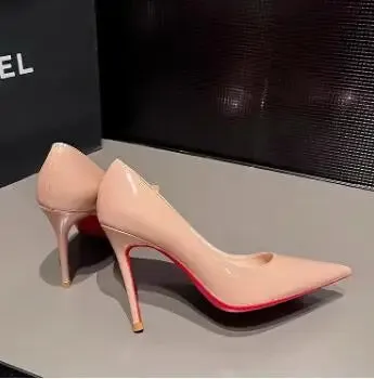 2024 High Heels Women Pumps Red Bottom Pointed Toe High Heels Big Size Ladies Wedding Shoes Bride Mary Jane Shoes Platform Heels