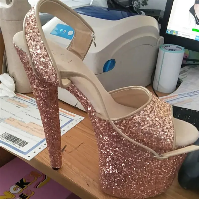 20cm sexy sky-high flash waterproof platform stiletto heels