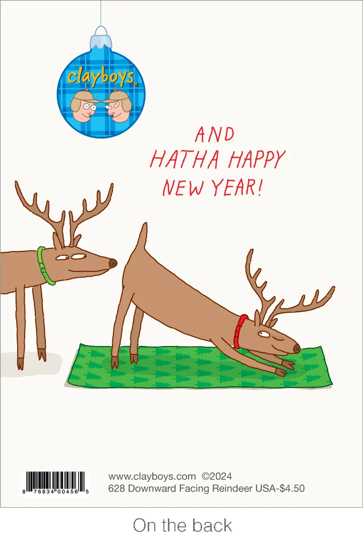 628 Downward Facing Reindeer (Christmas Card)