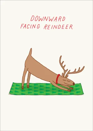 628 Downward Facing Reindeer (Christmas Card)
