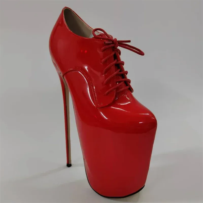 Ankle Boots Platform Shoes for Woman Pumps Round Toe 22cm Thin High Heels