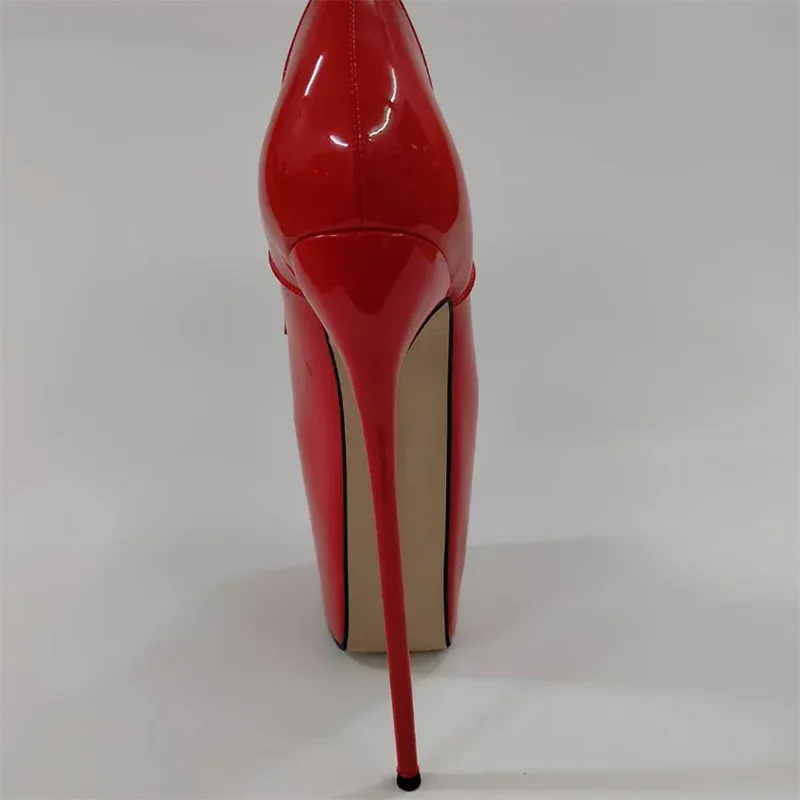 Ankle Boots Platform Shoes for Woman Pumps Round Toe 22cm Thin High Heels