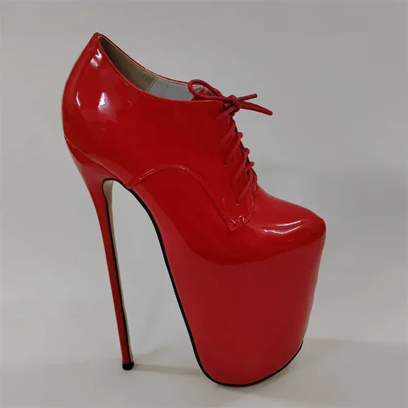 Ankle Boots Platform Shoes for Woman Pumps Round Toe 22cm Thin High Heels