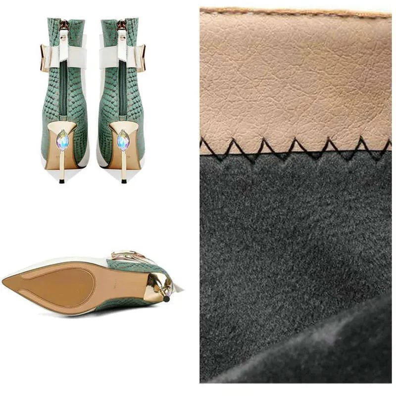 Autumn And Winter New European Fashion Short Pointed Back Zipper Stiletto High Heel Boots Women Kq8