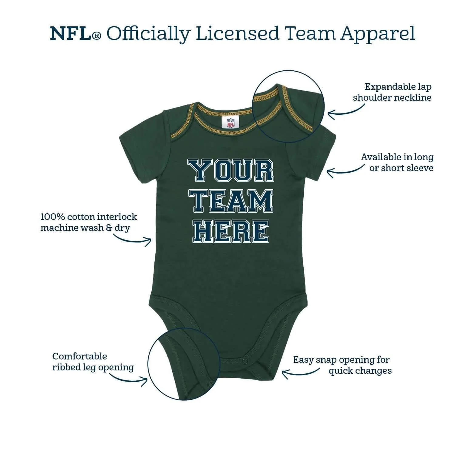 Baby Boys Eagles Short Sleeve Jersey Bodysuit