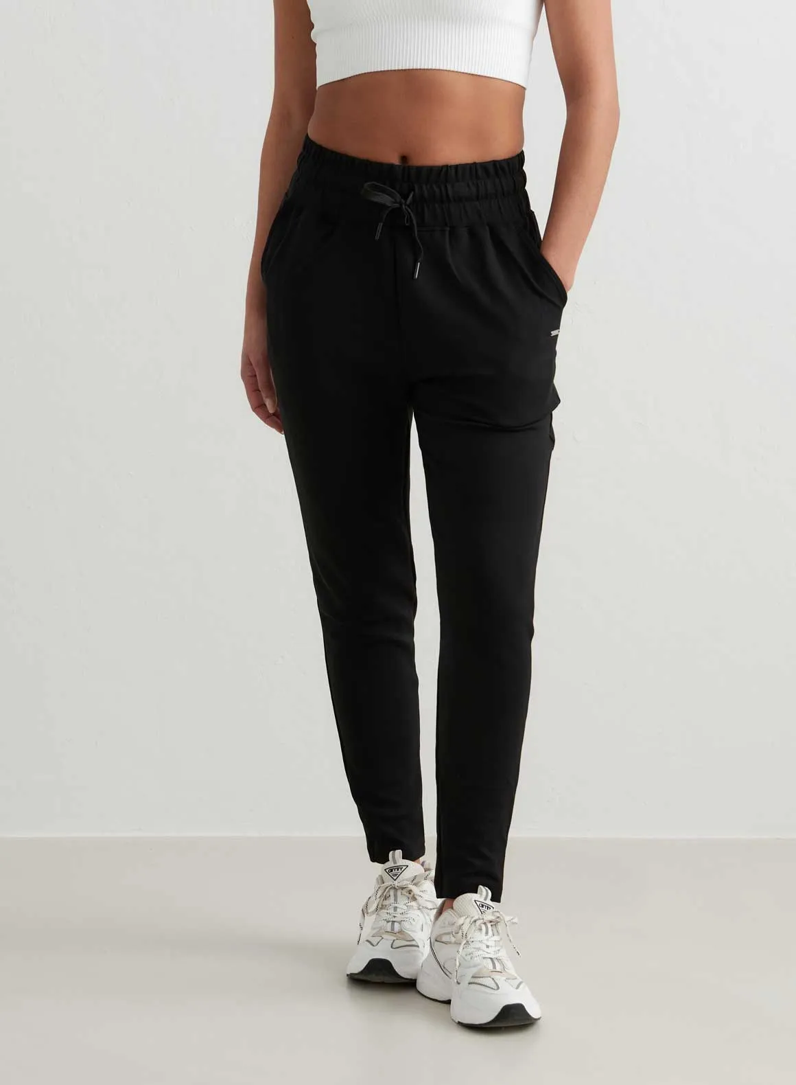 Black Comfy Modal Set With Half Zip Top