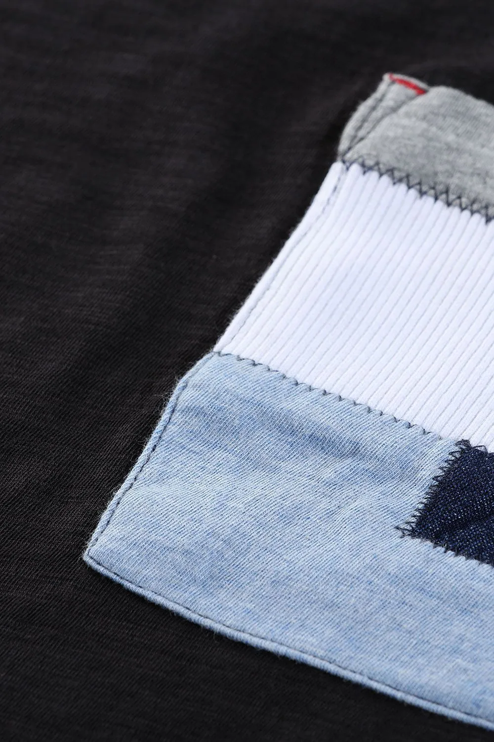 Black Contrast Pocket T-Shirt
