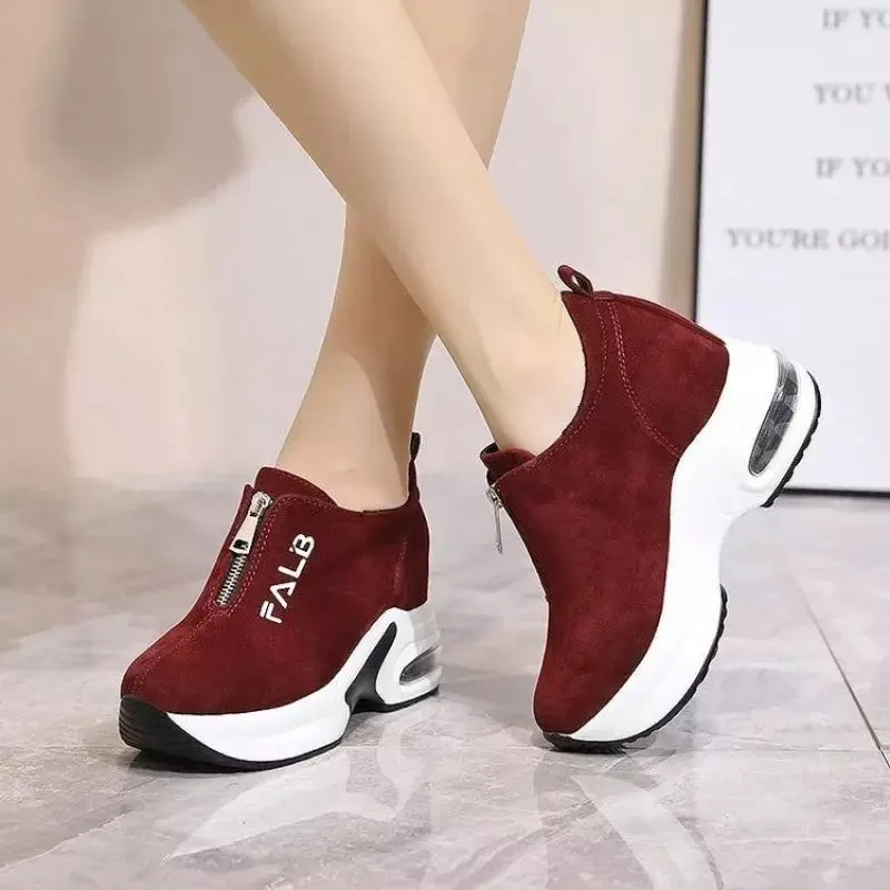 Black womens wedge sneakers
