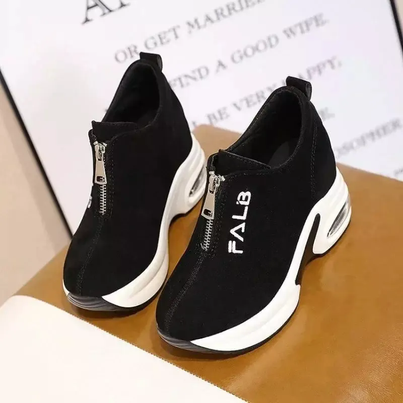 Black womens wedge sneakers