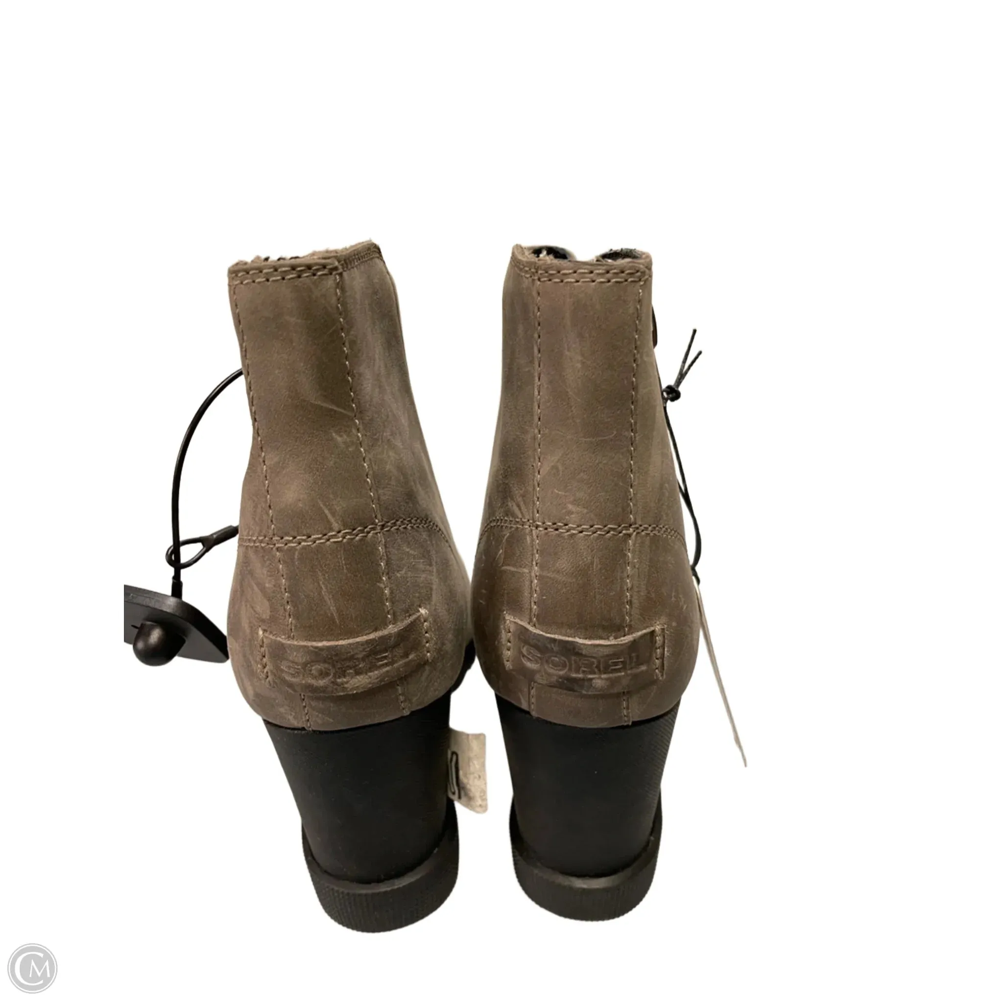 Boots Ankle Heels By Sorel In Grey, Size: 10