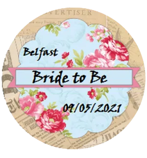 Bride to Be Personalised Vintage Style Badge