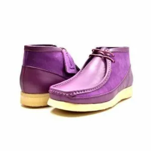 British Walkers Walker 100 Men's Purple Leather and Suede Ankle Boots