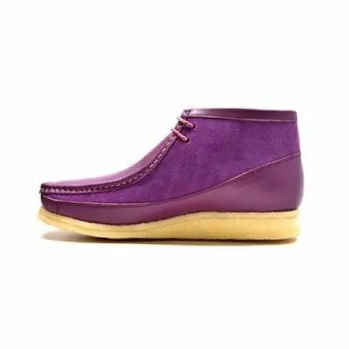 British Walkers Walker 100 Men's Purple Leather and Suede Ankle Boots