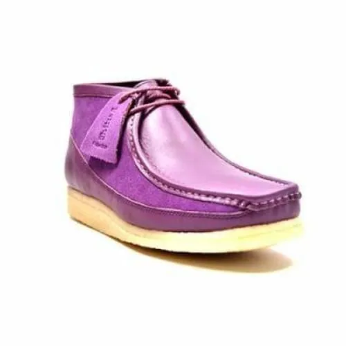 British Walkers Walker 100 Men's Purple Leather and Suede Ankle Boots