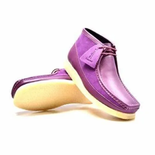 British Walkers Walker 100 Men's Purple Leather and Suede Ankle Boots