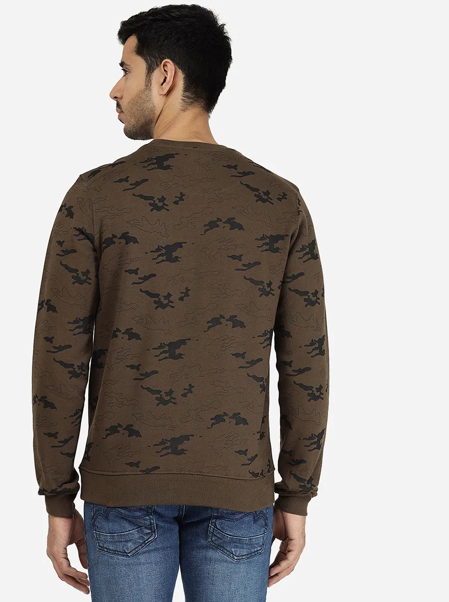 Brown Solid Regular Fit Winter T-Shirt | JadeBlue
