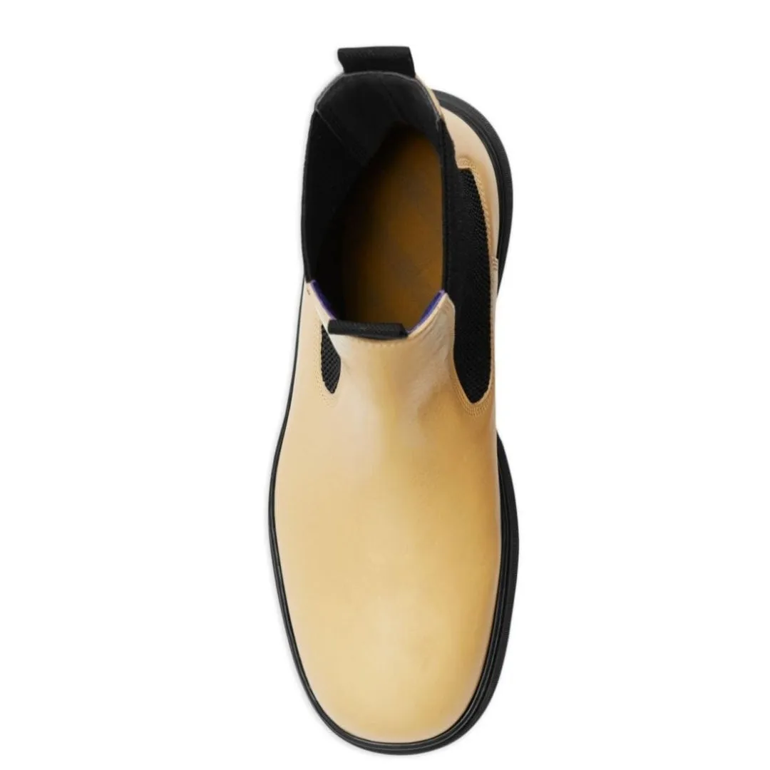 Burberry 8080141 Burberry Creeper Leather Chelsea Boots Custard Beige Chelsea Boot Male
