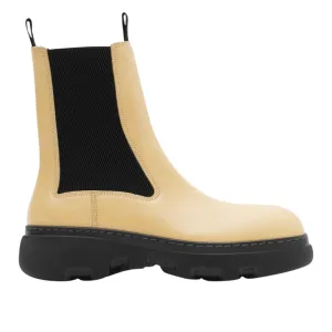 Burberry 8080141 Burberry Creeper Leather Chelsea Boots Custard Beige Chelsea Boot Male