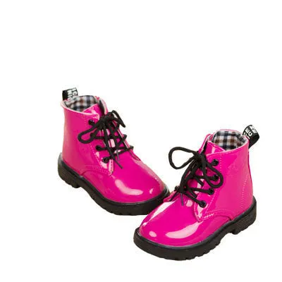 children martin boots girls boys winter shoes kids rain boots PU Leather Kids Sneakers