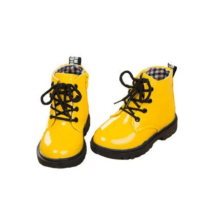 children martin boots girls boys winter shoes kids rain boots PU Leather Kids Sneakers