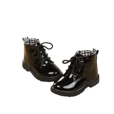 children martin boots girls boys winter shoes kids rain boots PU Leather Kids Sneakers