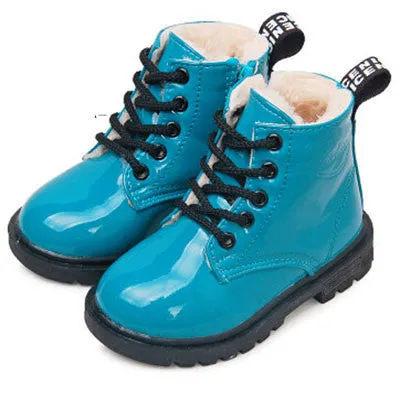 children martin boots girls boys winter shoes kids rain boots PU Leather Kids Sneakers