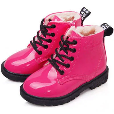 children martin boots girls boys winter shoes kids rain boots PU Leather Kids Sneakers