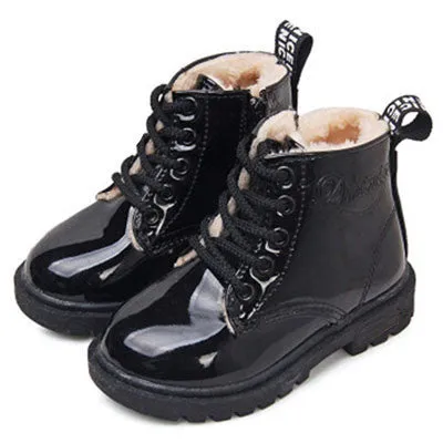 children martin boots girls boys winter shoes kids rain boots PU Leather Kids Sneakers