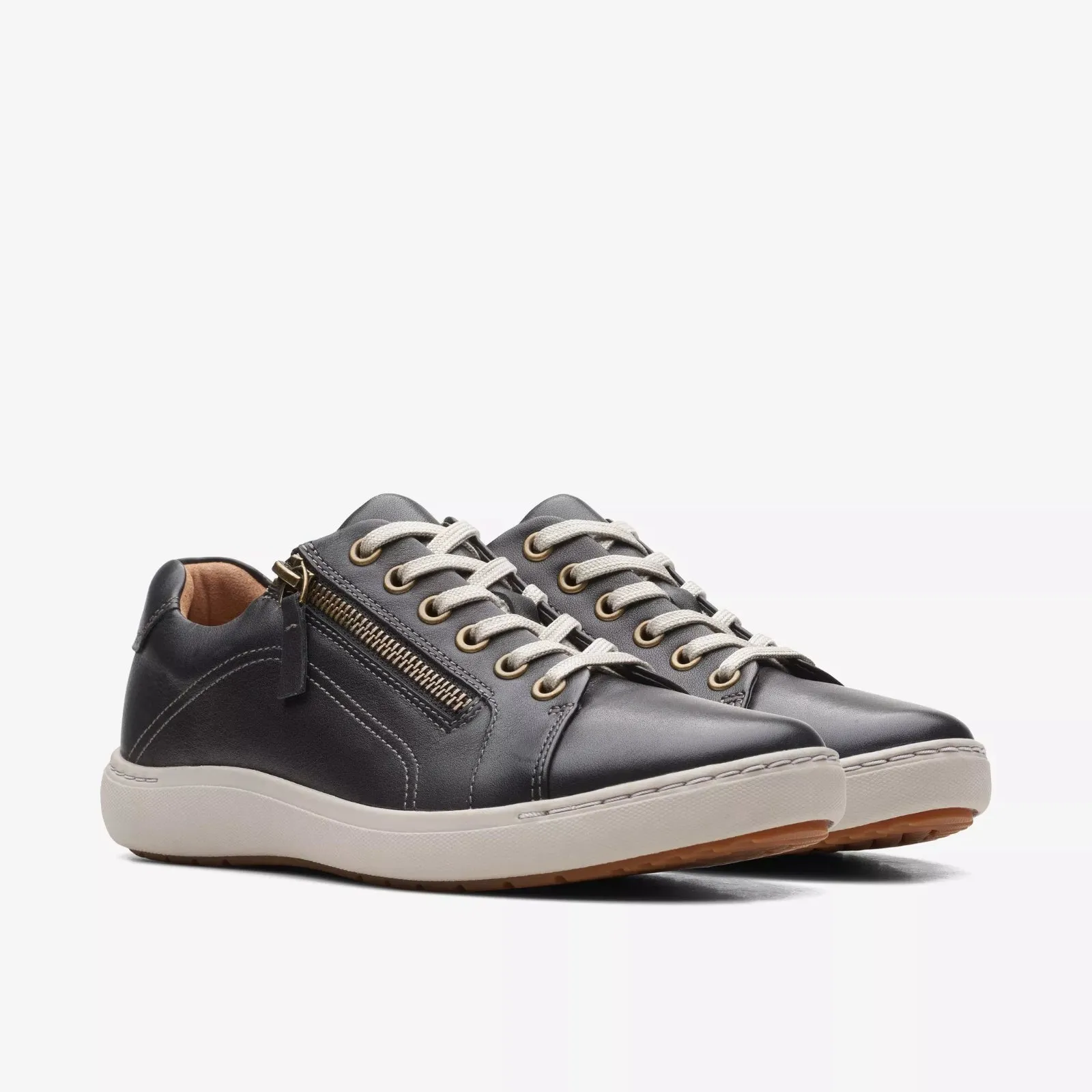 Clarks Women's Nalle Lace Sneaker Black Leather 26159124