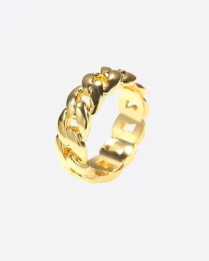 CLEAN CUBAN RING. - GOLD