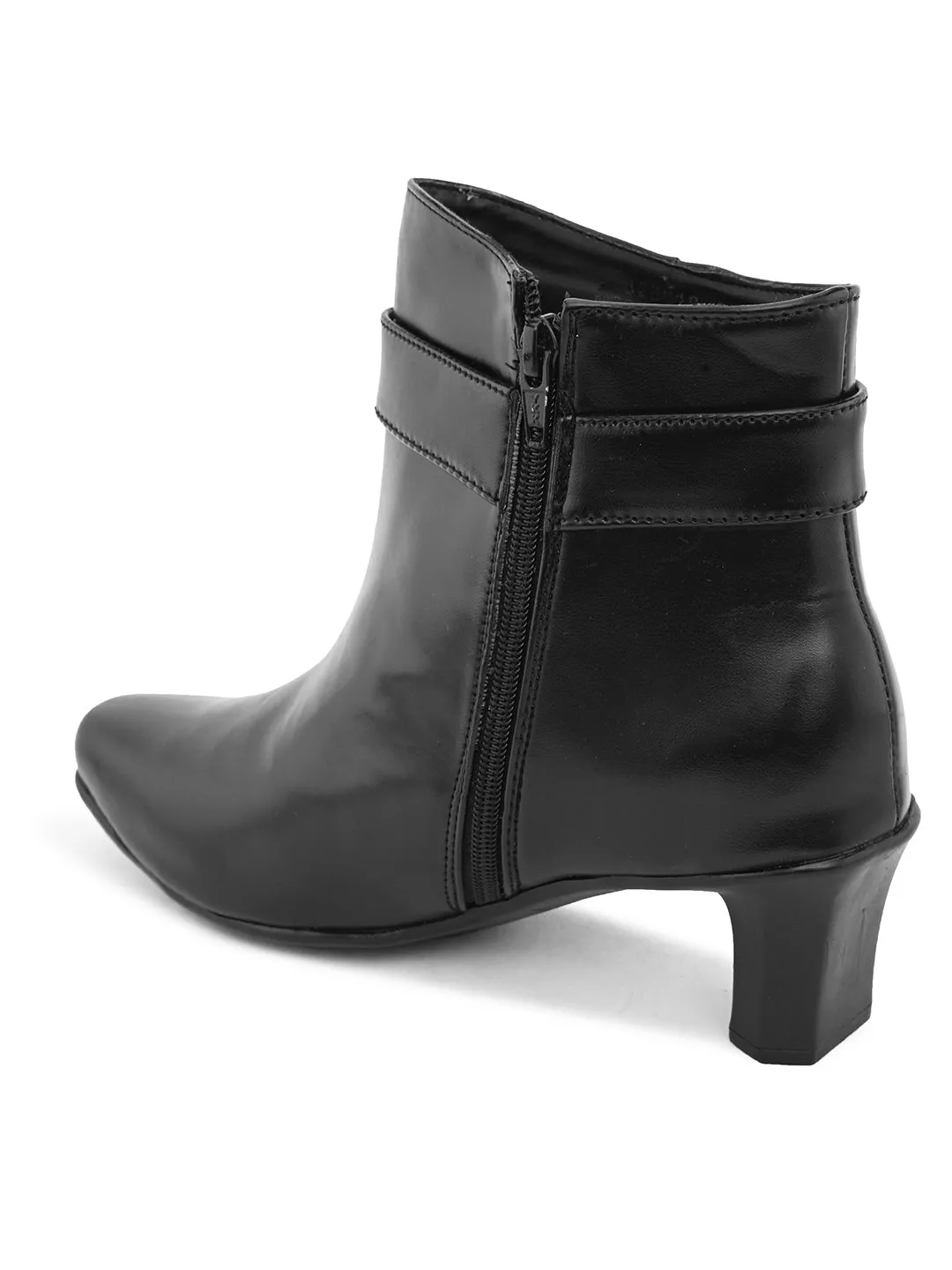 Comfortable & Attractive Black Block Heel Zipper Boots