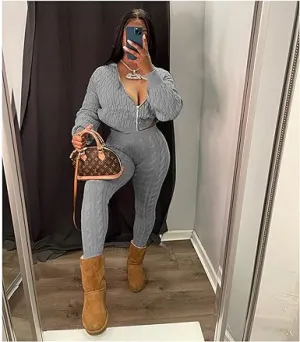 Comfy Chick 2 Piece (Grey)