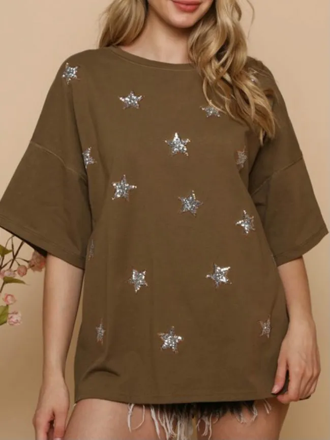 Count the Stars Top: Olive