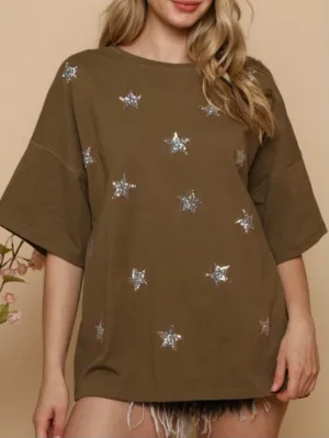 Count the Stars Top: Olive