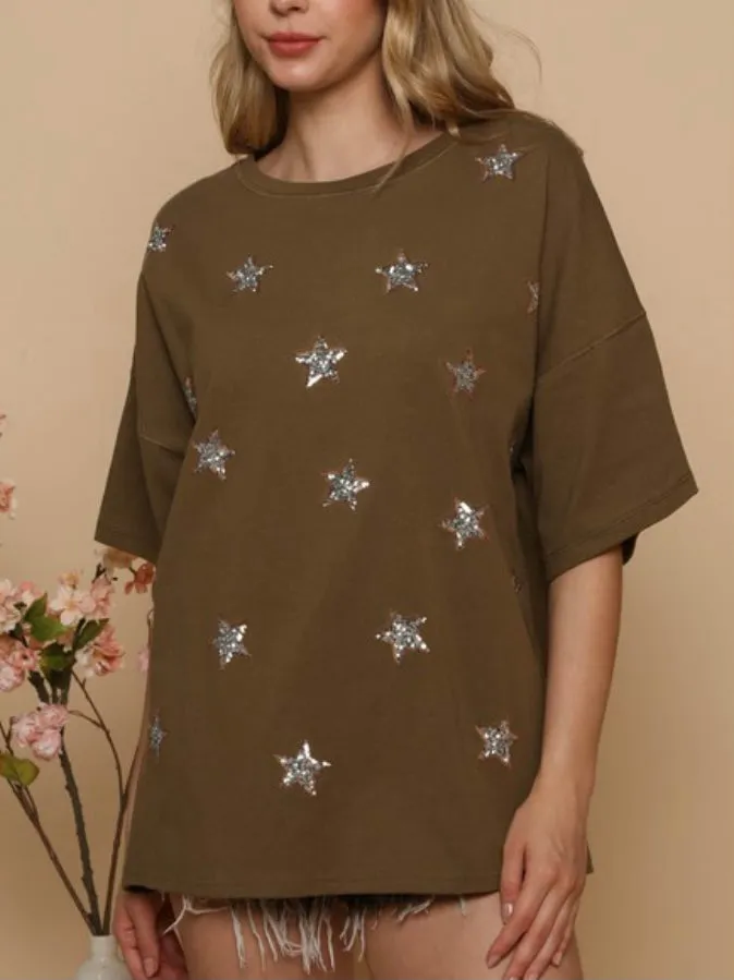 Count the Stars Top: Olive