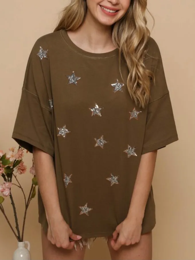 Count the Stars Top: Olive