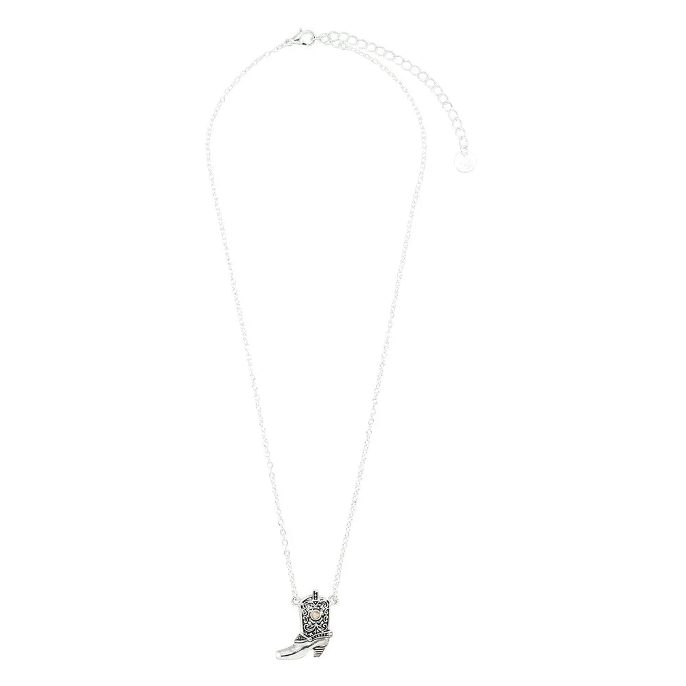 Cowboy Boot with Howlite 16" Necklace
