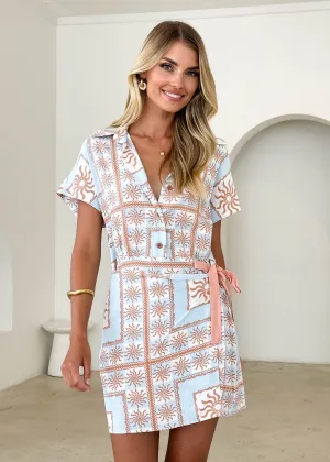 Daya Dress - Blue Flores