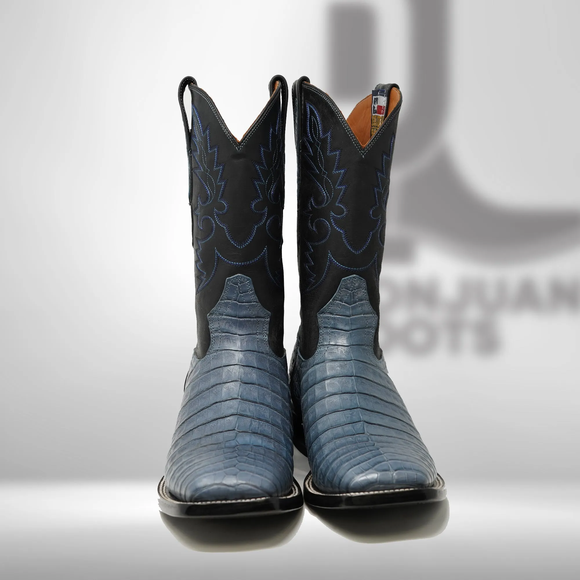DJ2063 | Don Juan Boots Men's Caiman Belly Blue Jean H Toe P