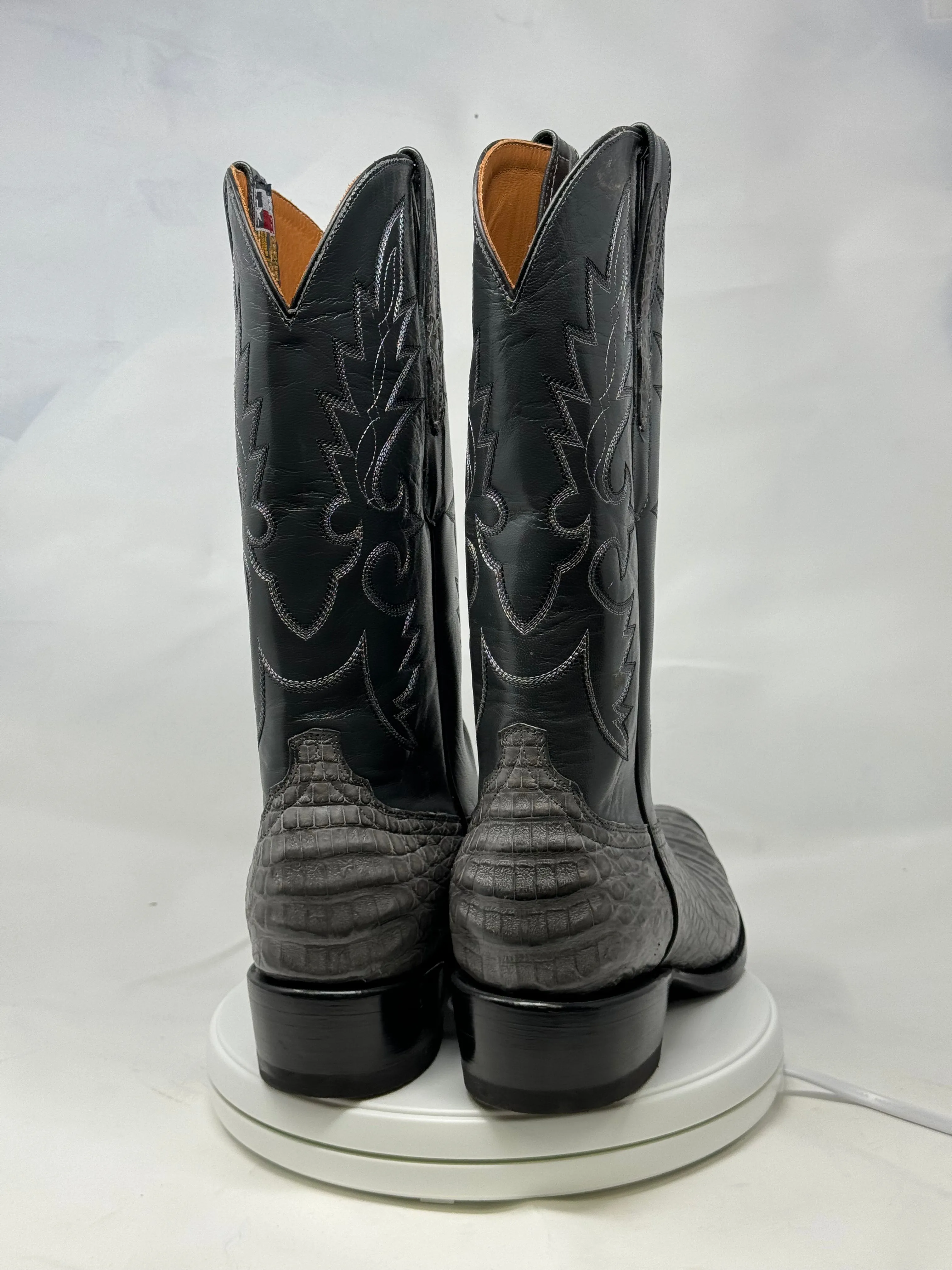 DJ2064 | Don Juan Boots Men's Caiman Belly Dark Grey Diamond