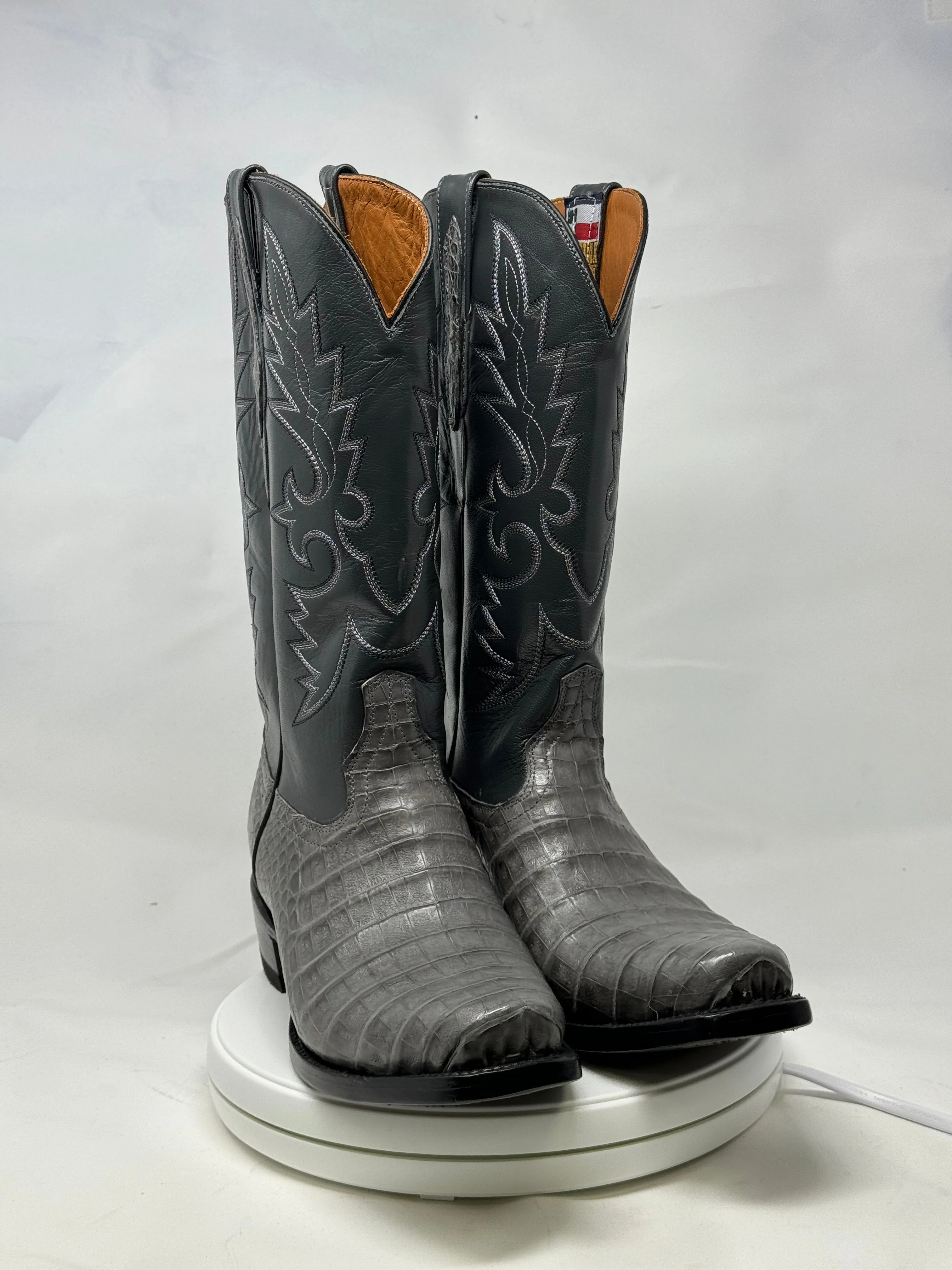 DJ2064 | Don Juan Boots Men's Caiman Belly Dark Grey Diamond