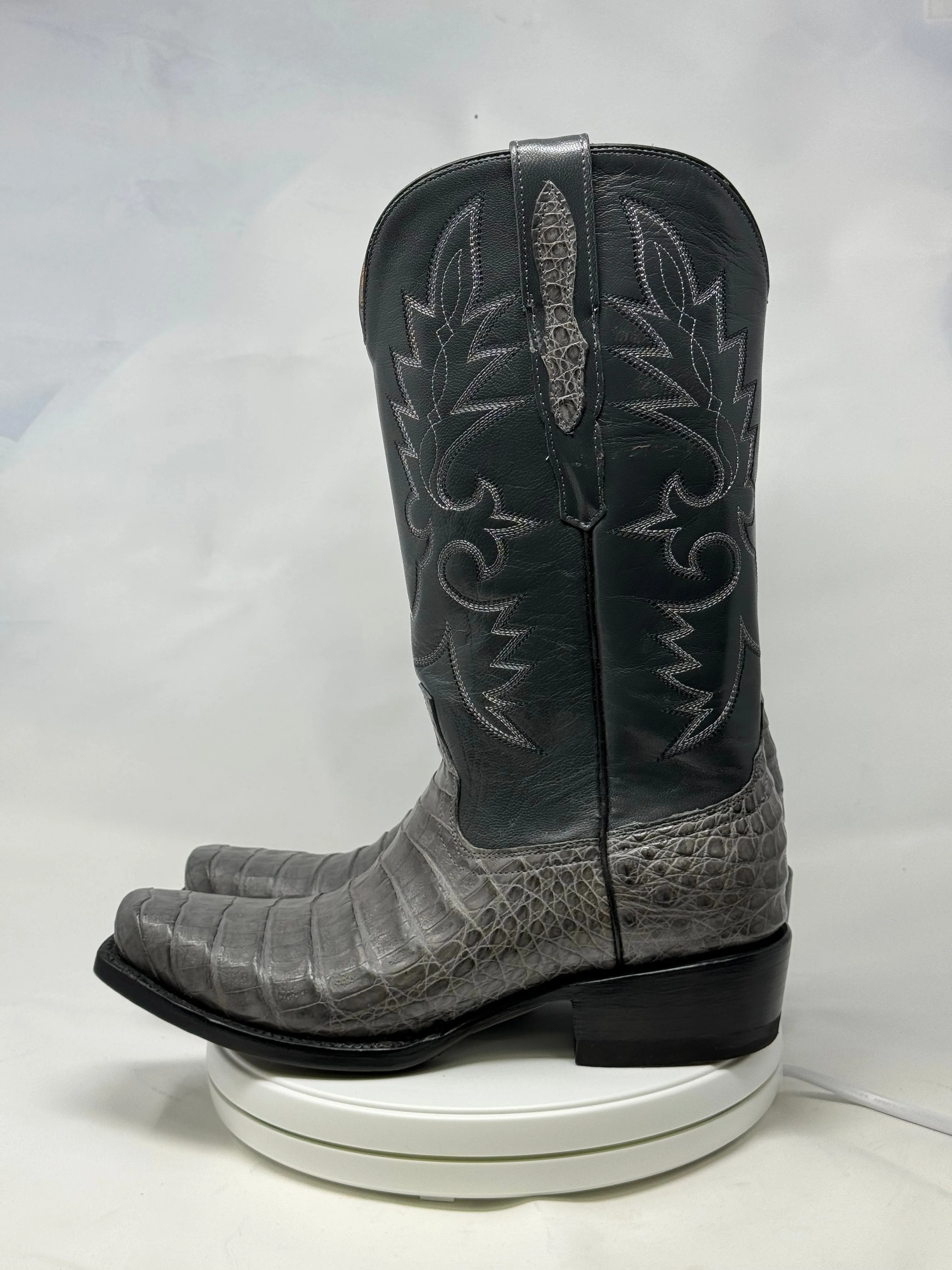 DJ2064 | Don Juan Boots Men's Caiman Belly Dark Grey Diamond